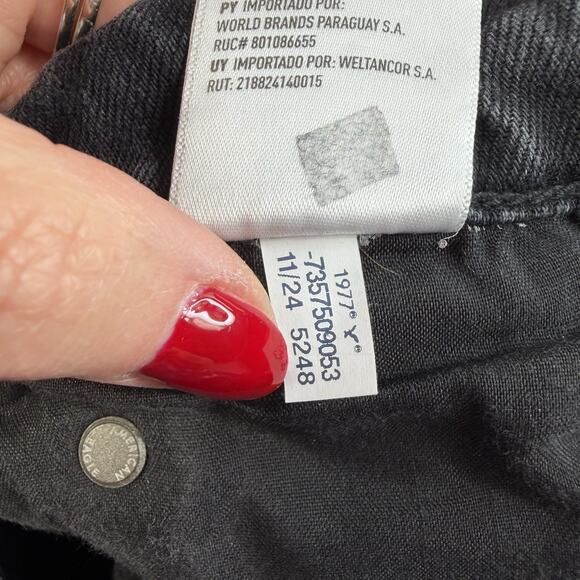 American Eagle 12 Long Super High Rise Ultra Wide Leg Jeans In Charcoal Strigid - Picture 12 of 16